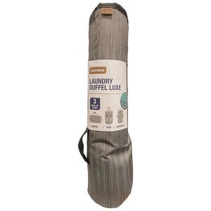 CleverMade Heavy Duty Foldaway Cinch Top Laundry Duffel Backpack - Grey